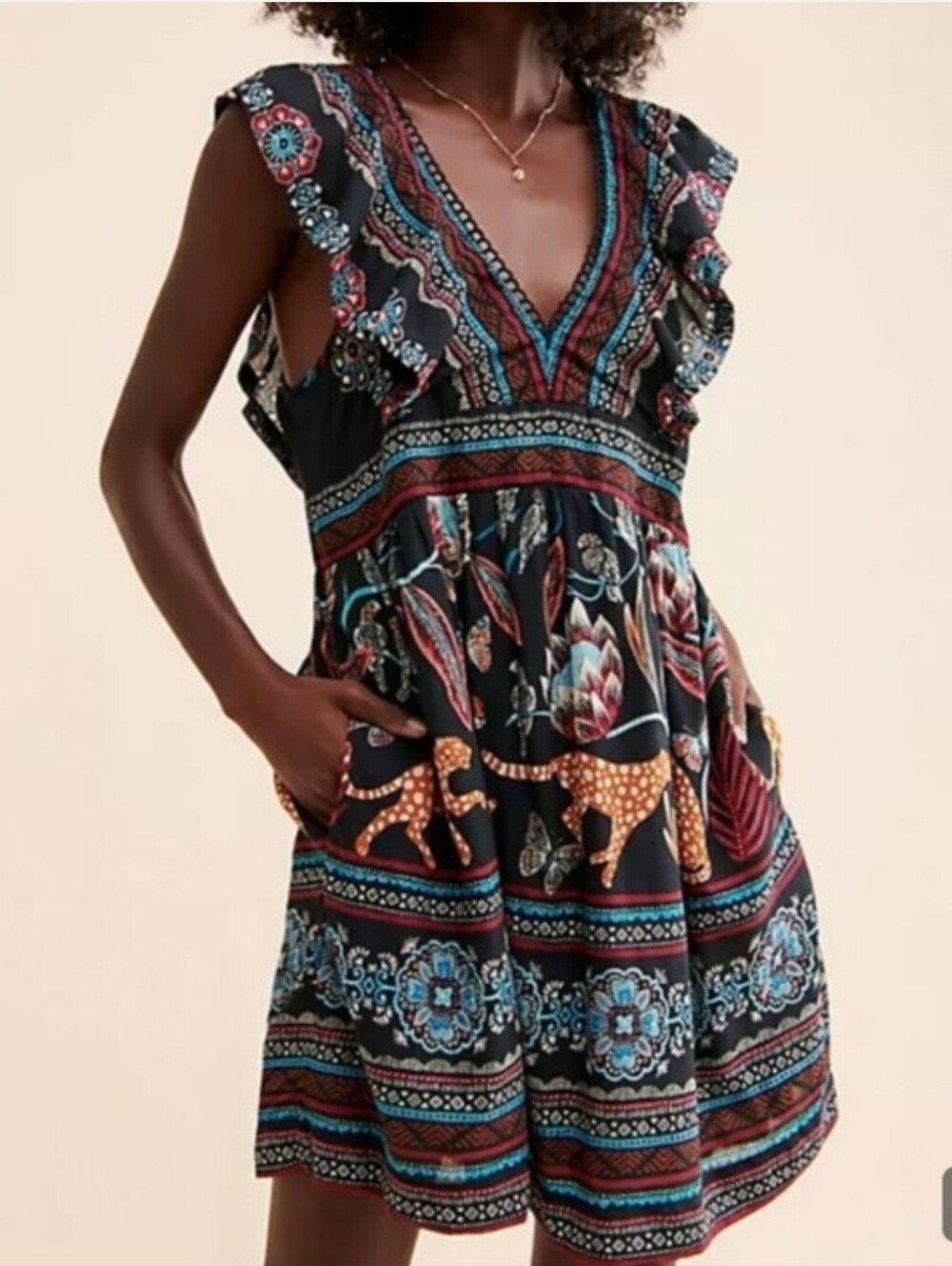 Anthropologie Print Mini Dress